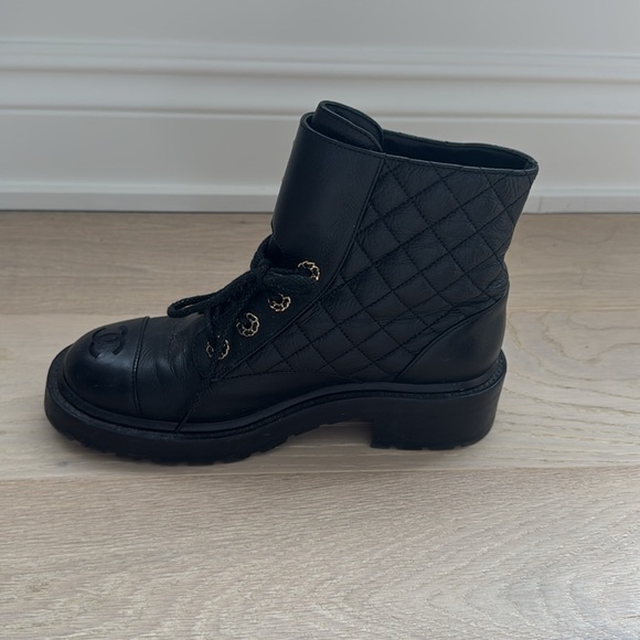 Chanel Black Quilted Leather Ankle Boots - Picture 4 of 14